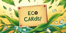 Tarjeta ecológica con materiales reciclados